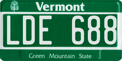 VT license plate LDE688