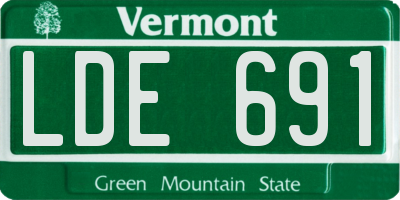 VT license plate LDE691