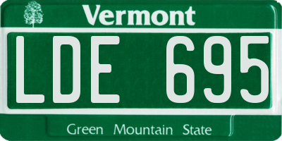 VT license plate LDE695