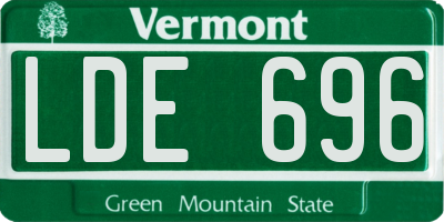 VT license plate LDE696