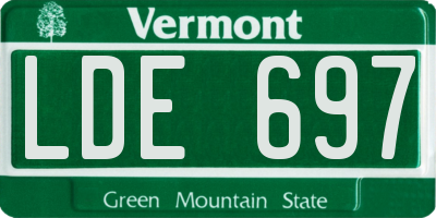 VT license plate LDE697