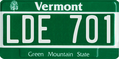 VT license plate LDE701