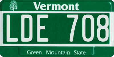 VT license plate LDE708