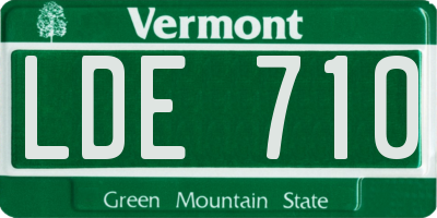 VT license plate LDE710