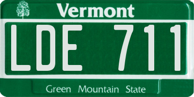 VT license plate LDE711