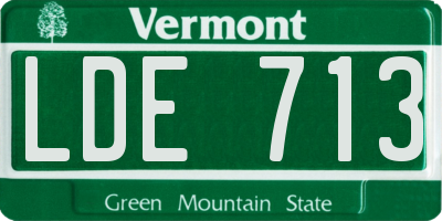VT license plate LDE713