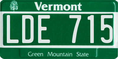 VT license plate LDE715