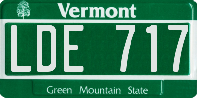 VT license plate LDE717