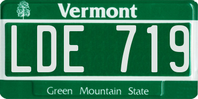 VT license plate LDE719