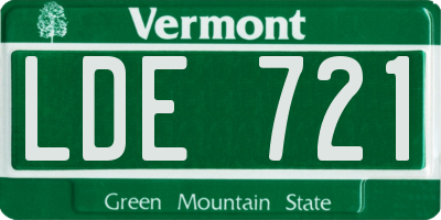 VT license plate LDE721