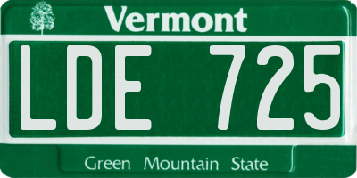 VT license plate LDE725