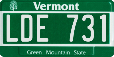 VT license plate LDE731