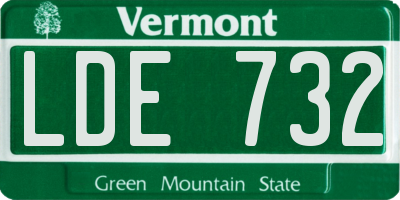 VT license plate LDE732
