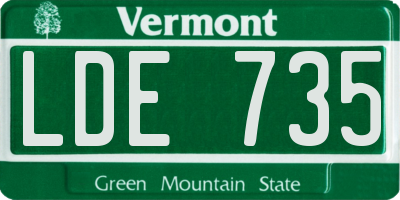 VT license plate LDE735