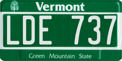 VT license plate LDE737