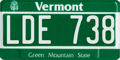 VT license plate LDE738