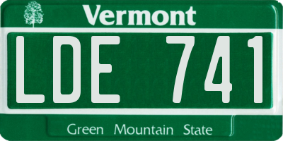 VT license plate LDE741
