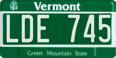 VT license plate LDE745