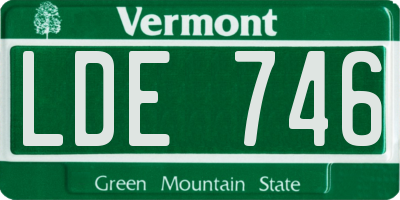 VT license plate LDE746