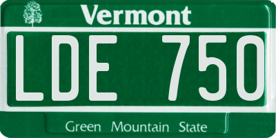 VT license plate LDE750