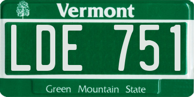 VT license plate LDE751