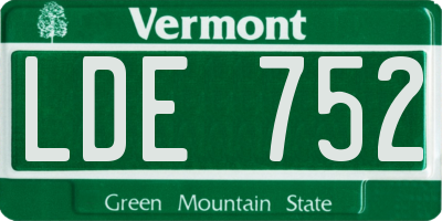 VT license plate LDE752
