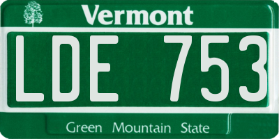 VT license plate LDE753