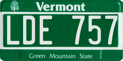 VT license plate LDE757