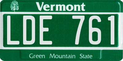 VT license plate LDE761