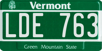 VT license plate LDE763