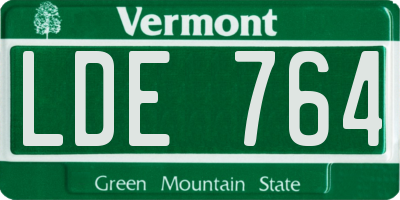 VT license plate LDE764