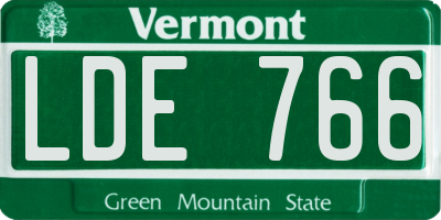 VT license plate LDE766