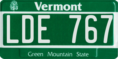 VT license plate LDE767