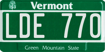 VT license plate LDE770