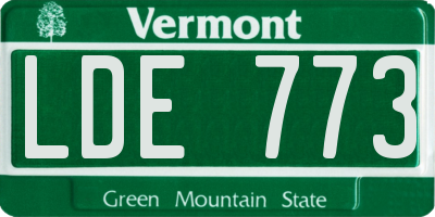 VT license plate LDE773