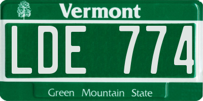 VT license plate LDE774