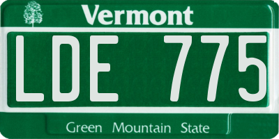 VT license plate LDE775