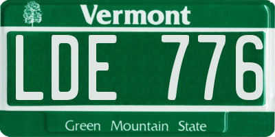 VT license plate LDE776