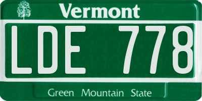 VT license plate LDE778