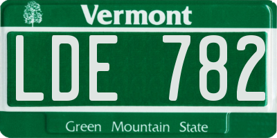 VT license plate LDE782
