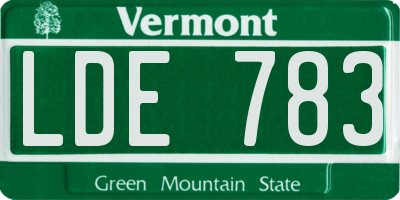 VT license plate LDE783