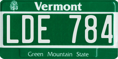 VT license plate LDE784