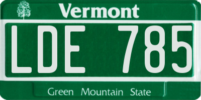 VT license plate LDE785