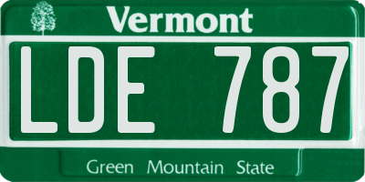 VT license plate LDE787