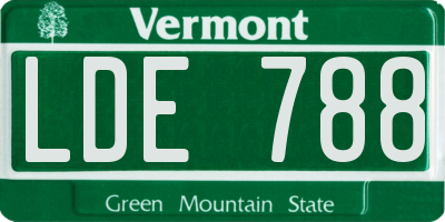 VT license plate LDE788