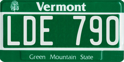 VT license plate LDE790