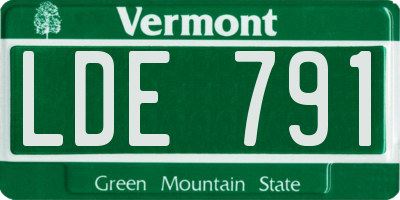 VT license plate LDE791