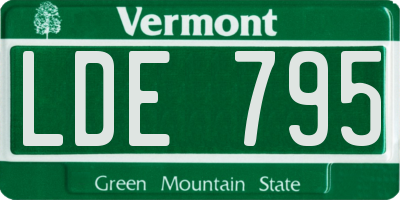 VT license plate LDE795