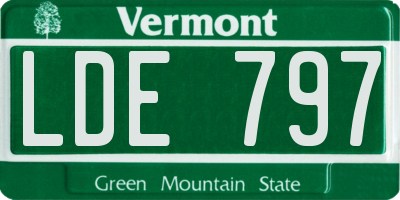 VT license plate LDE797