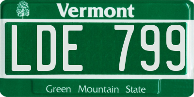 VT license plate LDE799